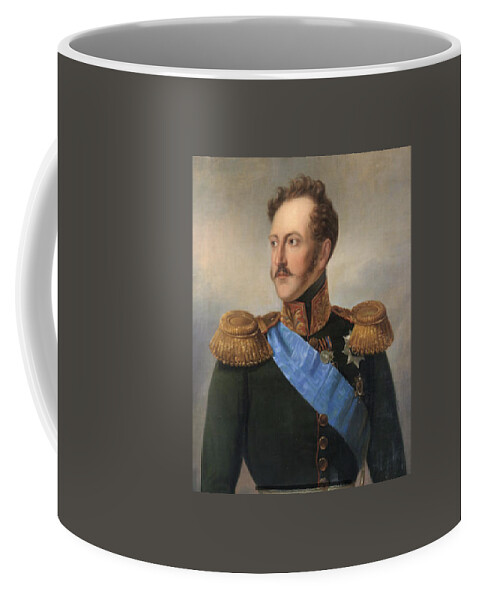 Julie Wilhelmine Hagen-schwarz (russian Coffee Mug featuring the painting Portrait of Emperor Nikolai by MotionAge Designs