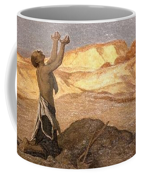 Elihu Vedder (american Coffee Mug featuring the painting Prayer for Death in the Desert #1 by Elihu Vedder