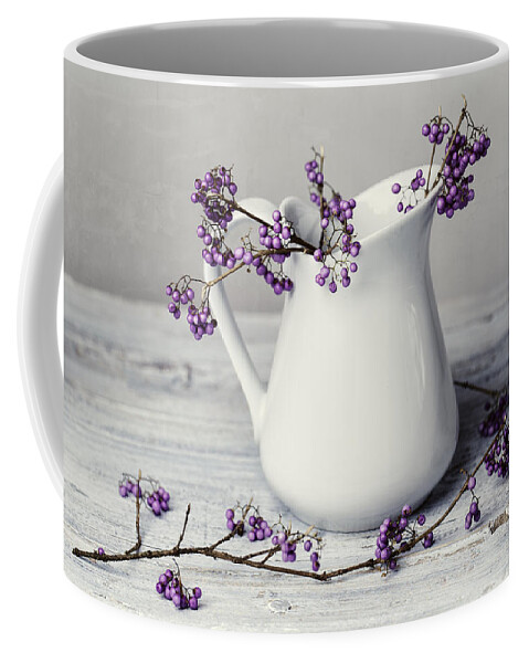 Purple Coffee Mug featuring the photograph Purple Berries by Nailia Schwarz