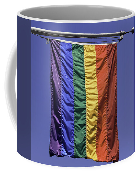 Flag Coffee Mug featuring the photograph Rainbow Flag of the L G B T Movement by Phil Cardamone