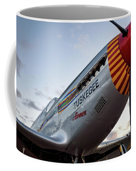 Sundown Coffee Mug featuring the photograph Red Tail at Dusk - 2017 Christopher Buff, www.Aviationbuff.com #1 by Chris Buff