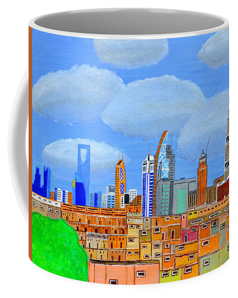 Riyadh Coffee Mug featuring the painting Riyadh, Saudi Arabia by Magdalena Frohnsdorff