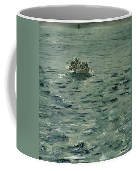 Edouard Manet Coffee Mug featuring the painting Rochefort's Escape #4 by Edouard Manet