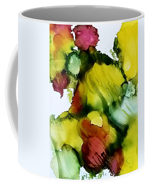 Abstract Coffee Mug featuring the painting Rocks #1 by Donna Perry