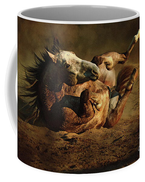 Animal Coffee Mug featuring the photograph Beautiful Rolling Horse by Dimitar Hristov