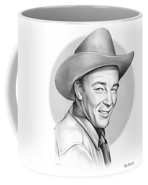 Roy Rogers Coffee Mug featuring the drawing Roy Rogers by Greg Joens