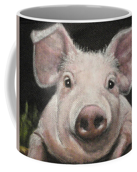 Pig Coffee Mug featuring the painting Ruby #1 by Carol Russell