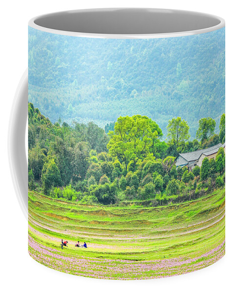 Rural Coffee Mug featuring the photograph Rural scenery in spring #1 by Carl Ning