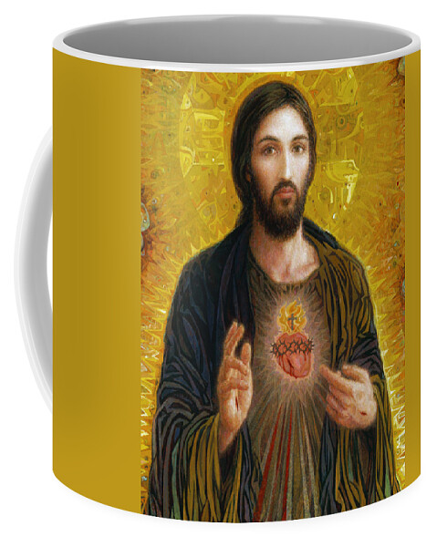 Christ Coffee Mug featuring the painting Sacred Heart of Jesus by Smith Catholic Art