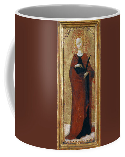 Sassetta Coffee Mug featuring the painting Saint Apollonia #1 by Sassetta