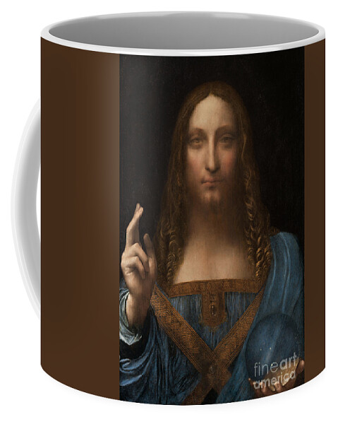 Salvator Mundi Coffee Mug featuring the painting Salvator Mundi by Leonardo da Vinci