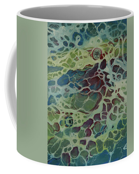 Sea Coffee Mug featuring the painting Sea Foam #1 by Art Nomad Sandra Hansen