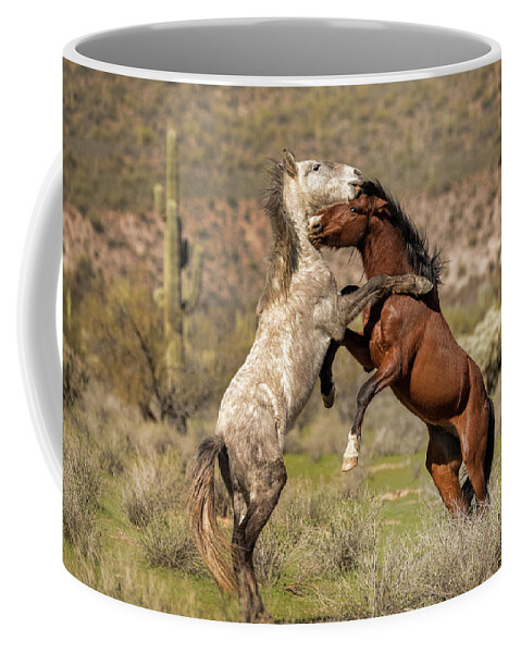 Wild Horses Coffee Mug featuring the photograph Shall We Dance #2 by Saija Lehtonen