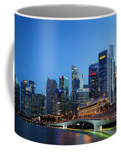 Panorama Coffee Mug featuring the photograph Singapore Skyline Panorama #2 by Rick Deacon