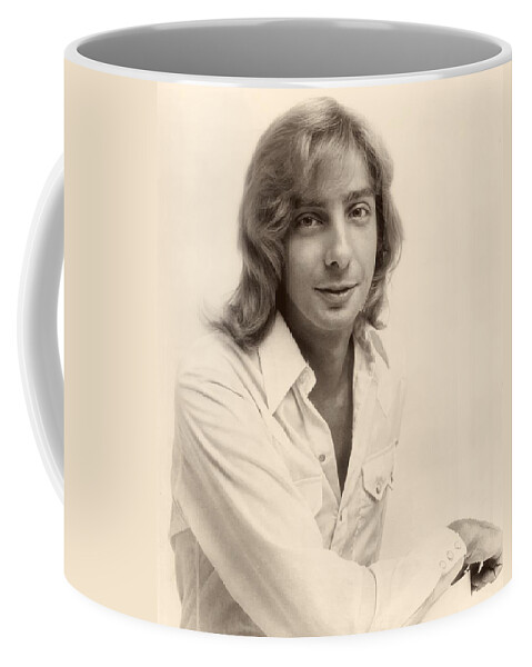 Publicity Photo Coffee Mug featuring the photograph Singer Barry Manilow 1975 #1 by Mountain Dreams