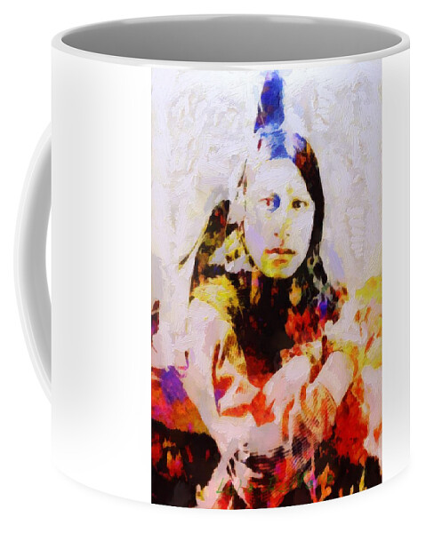 Sitting Bull Coffee Mug featuring the painting Sitting Bull #1 by Lelia DeMello