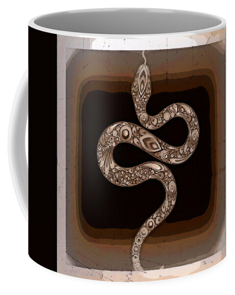 Celtic Coffee Mug featuring the digital art Snake by 'REA' Gallery