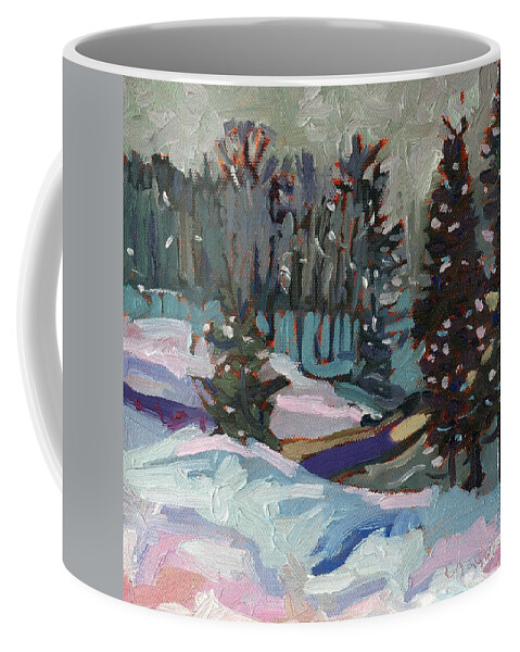 Jim Day Coffee Mug featuring the painting Snow Day #1 by Phil Chadwick