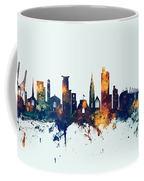 City Coffee Mug featuring the digital art Southampton England Skyline #1 by Michael Tompsett
