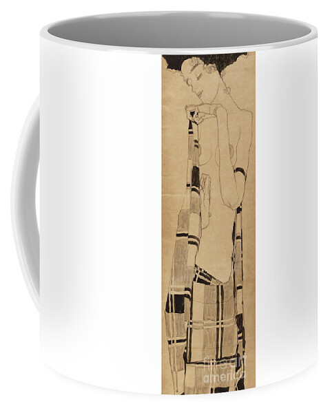Schiele Coffee Mug featuring the drawing Standing Girl by Egon Schiele