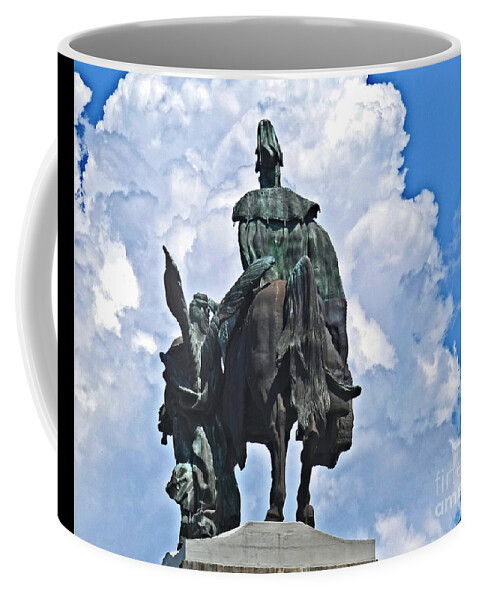  Kaiser Wilhelm In Koblenz Coffee Mug featuring the photograph Statue of Kaiser Wilhelm in Koblenz #1 by Humphrey Isselt