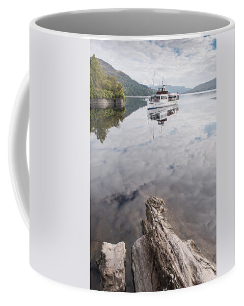 Loch Katrine Coffee Mug featuring the photograph Steamship Sir Walter Scott on Loch Katrine #1 by Gary Eason