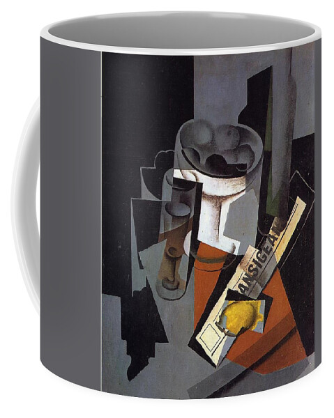 Still Life With Newspaper - Juan Gris 1916 Synthetic Cubism Coffee Mug featuring the painting Still Life with Newspaper by Juan Gris