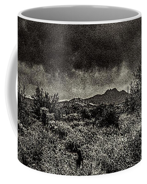 Arizona Coffee Mug featuring the photograph Storm Clouds over the Sonoran Desert in Spring #1 by Roger Passman