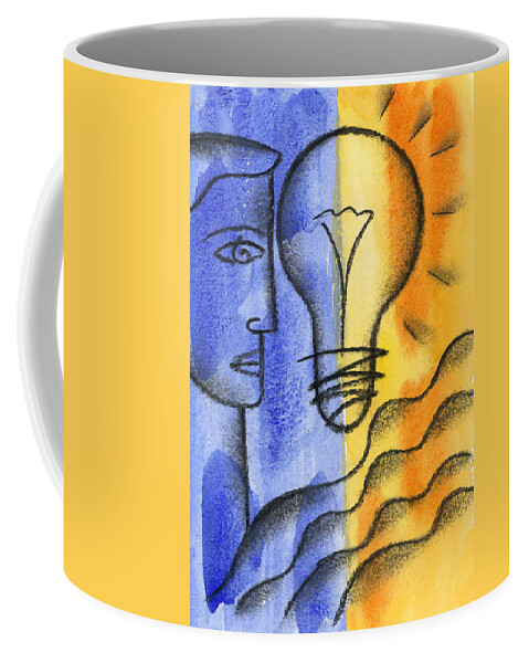  Creativity Day-dream Daydreamer Daydreaming Deciding Decision Decisive Determining Discovery Drawing Dreamer Dreaming Focusing Focussing Foresight Future Gentleman Goal Graphic Graphic Art Graphic Design Human Human Being Idea Idealistic Illustration Individual Insight Inspiration Light Lightbulb Male Man Motivation Notion Object One Only People Person Perspective Picture Problem Solving Profile Resolving Scene Side View Side-view Single Solo Solving Success Coffee Mug featuring the painting Success #1 by Leon Zernitsky