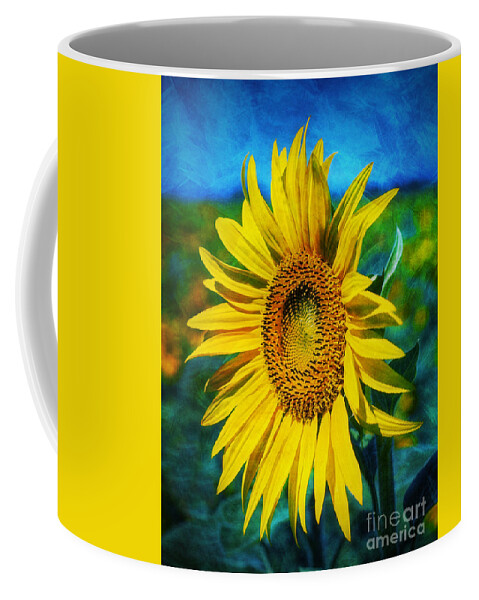 Sunflower Coffee Mug featuring the digital art Sunflower #1 by Ian Mitchell