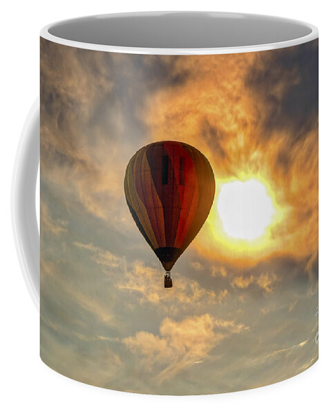 Hot Air Coffee Mug featuring the photograph Sunrise Flight #1 by Mitch Shindelbower
