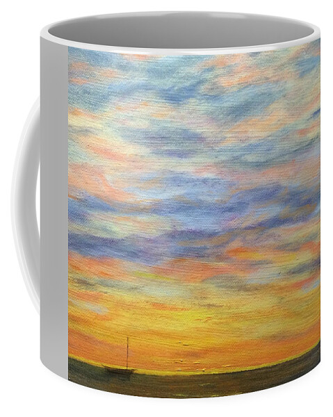 Seascape Coffee Mug featuring the painting Sunrise in Paradise by Paula Emery