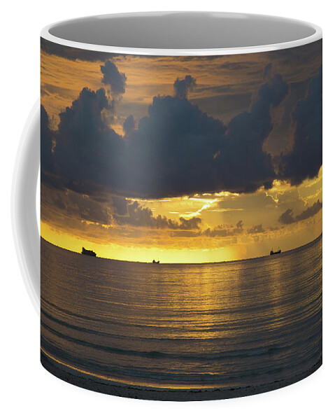 Sunrise Coffee Mug featuring the photograph Sunrise Miami Beach #1 by Dart Humeston