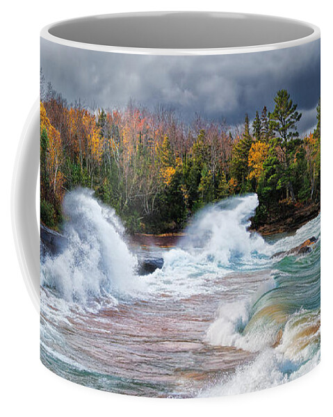 Storm Coffee Mug featuring the photograph Superior Storm #2 by Tim Trombley