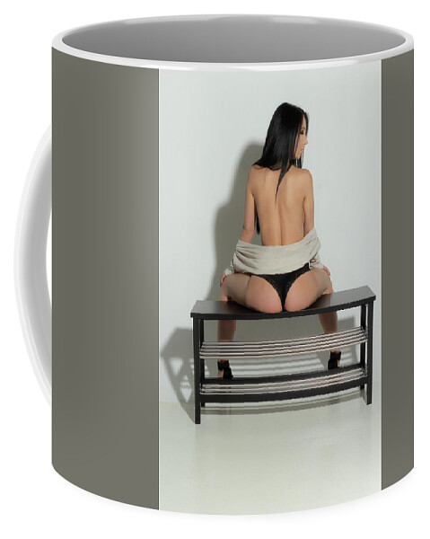 Lingerie Coffee Mug featuring the photograph Sweater And Heels by La Bella Vita Boudoir