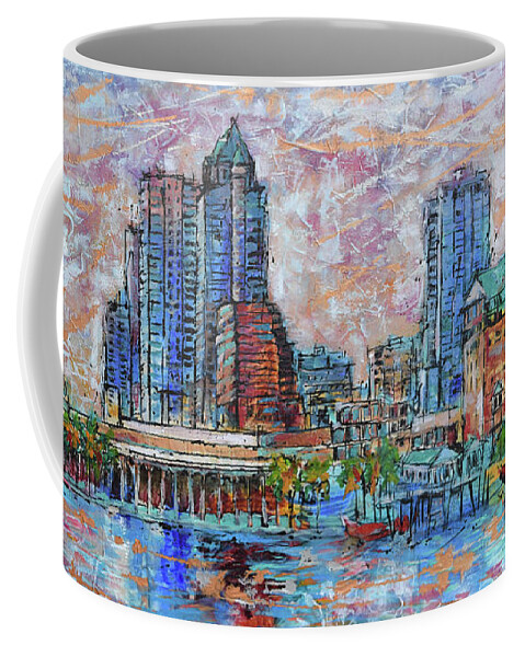  Coffee Mug featuring the painting Tampa Skyline by Jyotika Shroff
