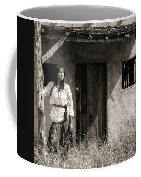 Native American Girl Coffee Mug featuring the photograph Tanajsia #1 by Pamela Steege