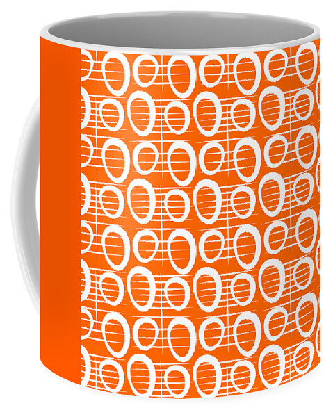 Orange Coffee Mug featuring the mixed media Tangerine Loop #1 by Linda Woods
