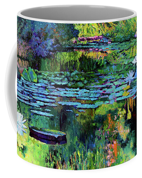 Garden Pond Coffee Mug featuring the painting The Abstraction of Beauty #1 by John Lautermilch