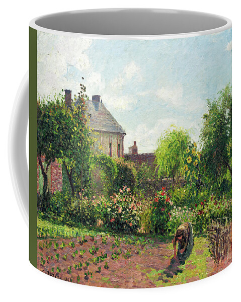 Pissarro Coffee Mug featuring the painting The Artist's Garden at Eragny #1 by Camille Pissarro