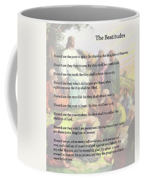 Beatitudes Coffee Mug featuring the drawing The Beatitudes #2 by Troy Caperton