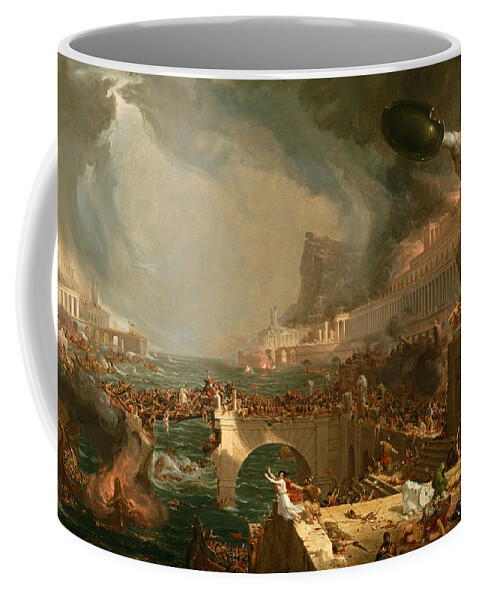 Thomas Cole Coffee Mug featuring the painting The Course of Empire. Destruction #1 by Thomas Cole