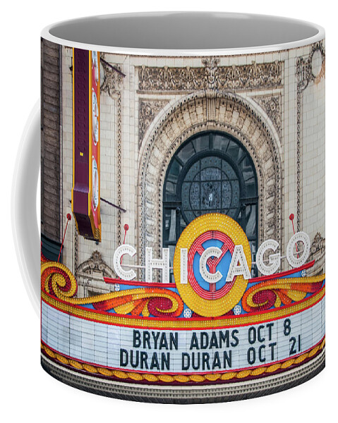 Art Coffee Mug featuring the photograph The Iconic Chicago Theater Sign #1 by David Levin