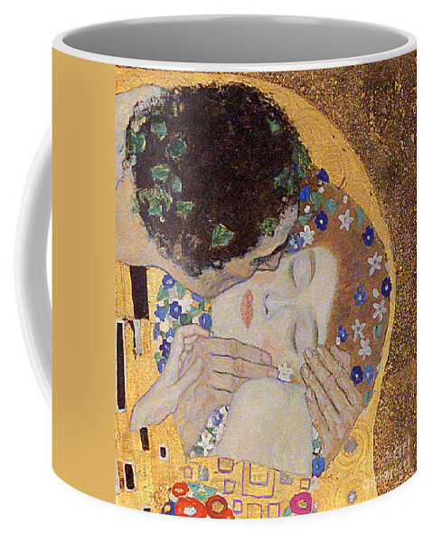 Klimt Coffee Mug featuring the painting The Kiss by Gustav Klimt