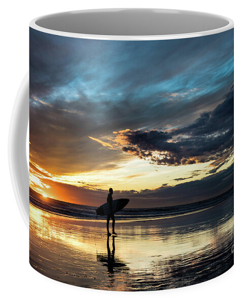 Beach Coffee Mug featuring the photograph The Last Surfer #2 by David Levin