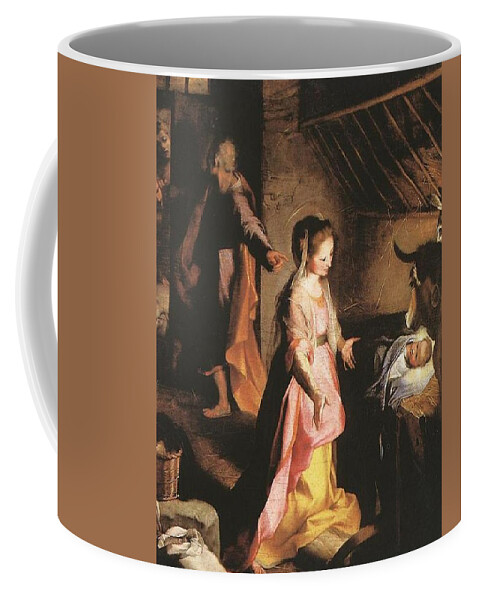 Nativity Coffee Mug featuring the painting The Nativity by Federico Barocci