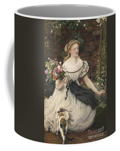 Ford Madox Brown Coffee Mug featuring the painting The Nosegay by MotionAge Designs