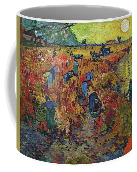 Red Coffee Mug featuring the painting The Red Vineyard #6 by Vincent Van Gogh