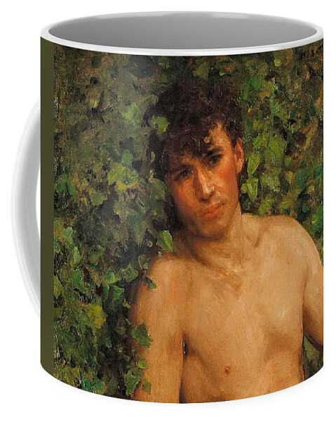Swimmer Coffee Mug featuring the painting The Swimmer by Henry Scott Tuke