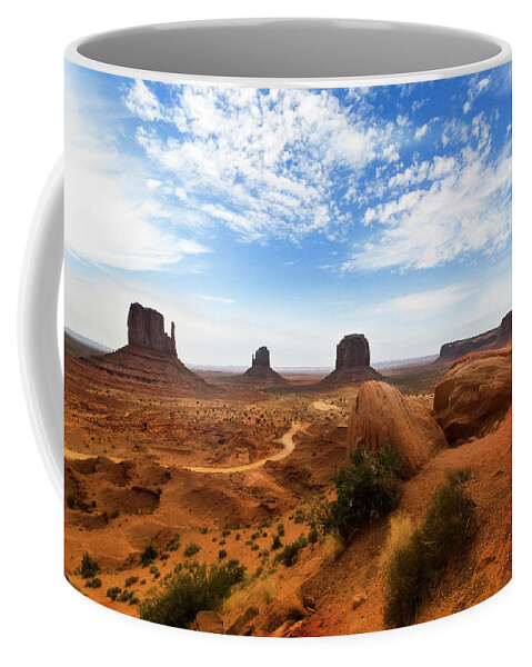Monument Valley Coffee Mug featuring the photograph Thin Line by Micah Offman